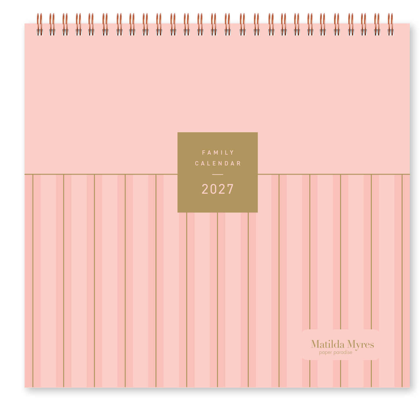 Matilda Myres | 2027 Monthly Five Column Family Calendar | Month-to-View in Pink