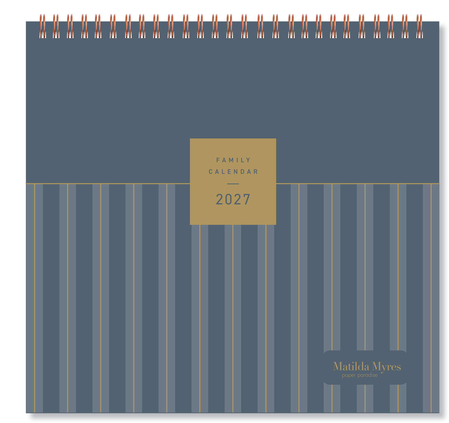 Matilda Myres | 2027 Monthly Five Column Family Calendar | Month-to-View in Grey