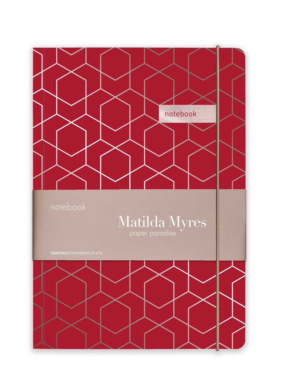 Matilda Myres | A5 Notebook with Rose Gold Foil | Red