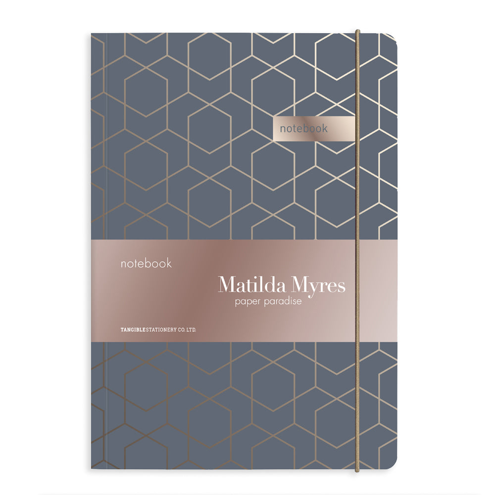 Matilda Myres | A5 Notebook with Rose Gold Foil | Grey