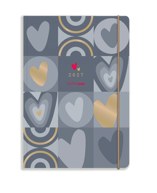 Matilda Myres 2027 Diary - Slim Week + Notes - Elastic Closure - Grey