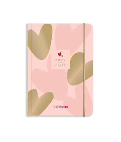Matilda Moo | 2027 Diary - A6 Daily Planner | Day-to-Page in Pink