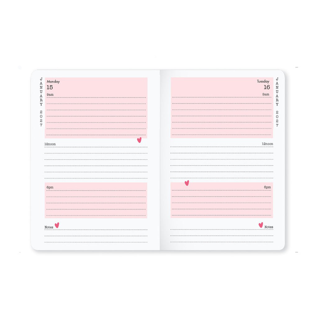 Matilda Moo | 2027 Diary - A6 Daily Planner | Day-to-Page in Pink