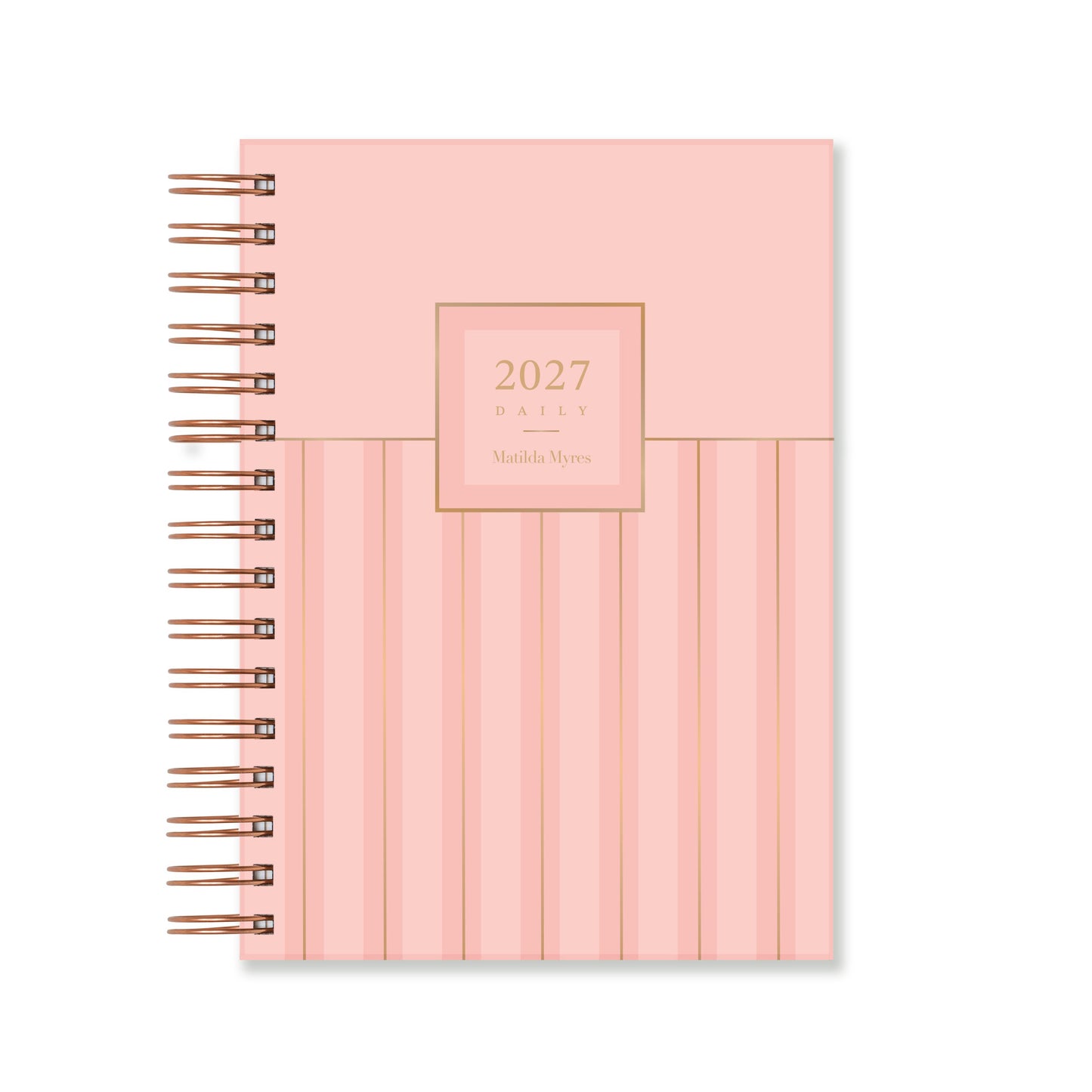 Matilda Myres | 2027 Diary - A5 Daily Planner with Rose Gold Wiro | Day-to-Page in Pink
