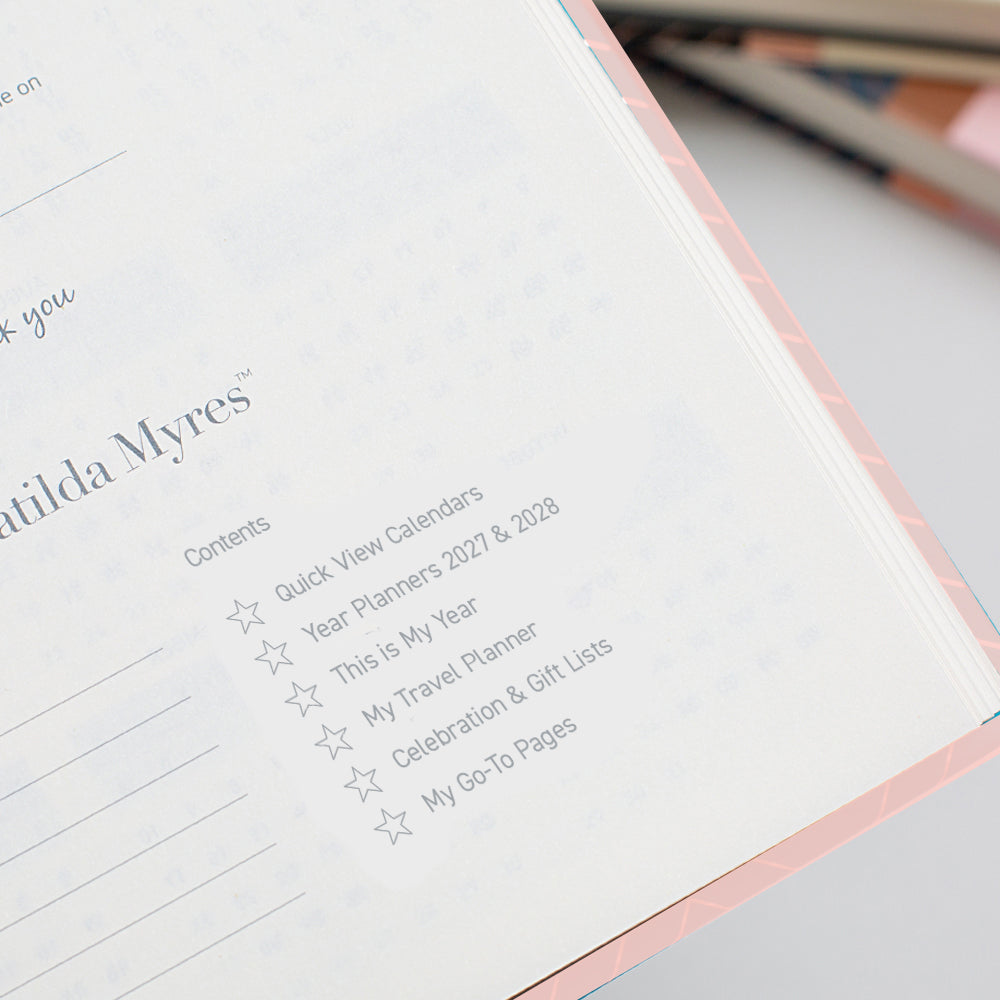 Matilda Myres | 2027 Diary - A6 Daily Planner | Day-to-Page in Pink