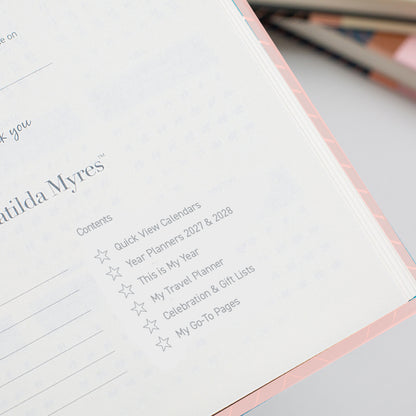 Matilda Myres | 2027 Diary - A6 Daily Planner | Day-to-Page in Pink