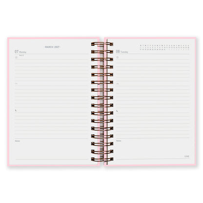 Matilda Myres | 2027 Diary - A5 Daily Planner with Rose Gold Wiro | Day-to-Page in Pink