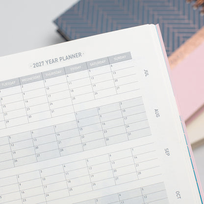 Matilda Myres | 2027 Diary - A5 Daily Planner with Rose Gold Wiro | Day-to-Page in Pink