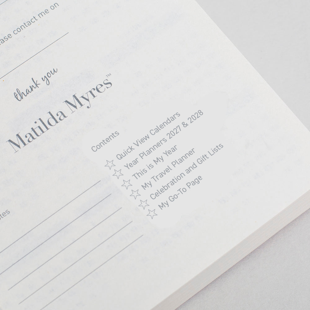 Matilda Myres | 2027 Diary - A6 Daily Planner | Day-to-Page in Pink