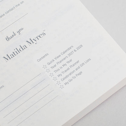 Matilda Myres | 2027 Diary - A6 Daily Planner | Day-to-Page in Pink