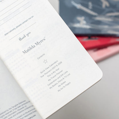 Matilda Myres | 2027 Diary - Slim Weekly Planner with Notes | Week-to-View in Grey