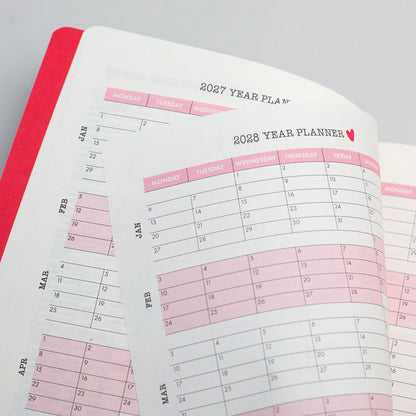 Matilda Moo | 2027 Diary - A6 Daily Planner | Day-to-Page in Pink