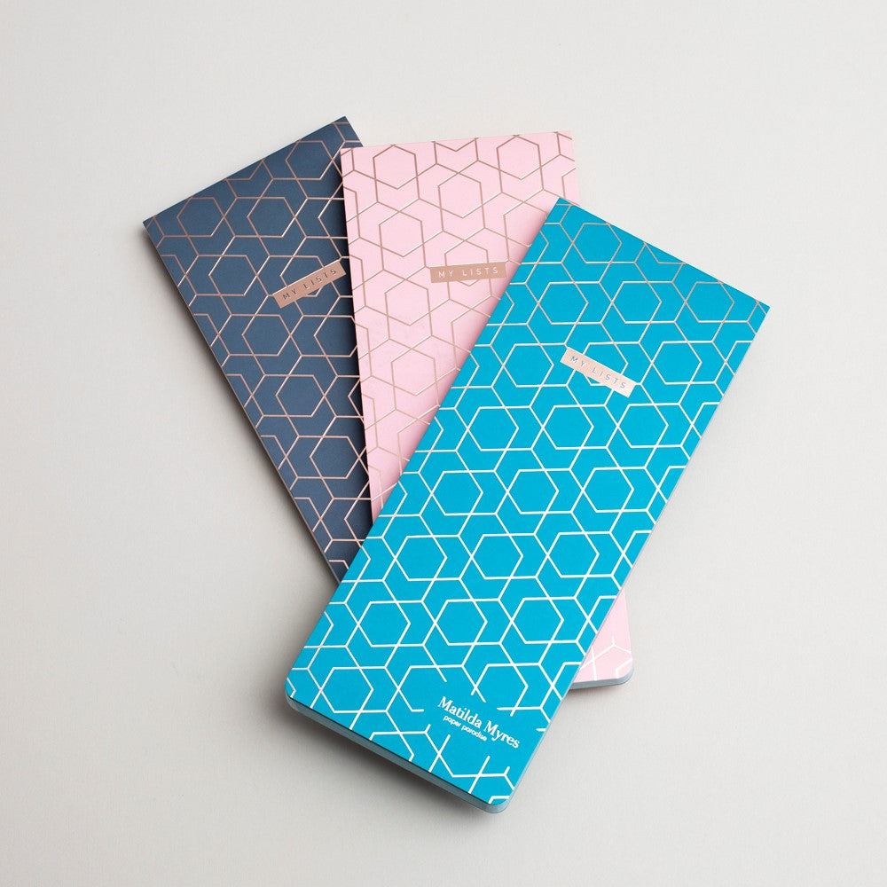Matilda Myres | Slim List Pad with Magnetic Strip | Pink
