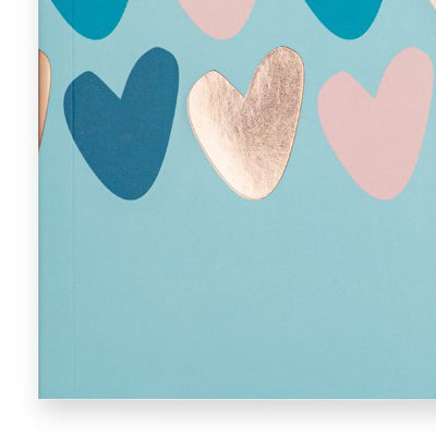 Matilda Moo | A5 Hearts Notebook | Blue