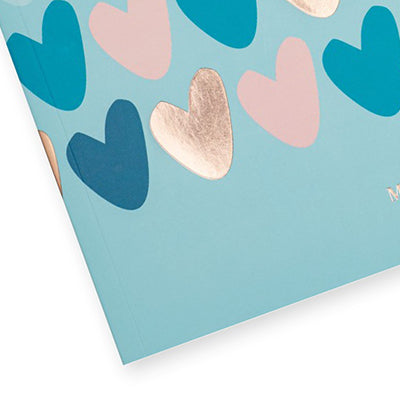Matilda Moo | A5 Hearts Notebook | Blue