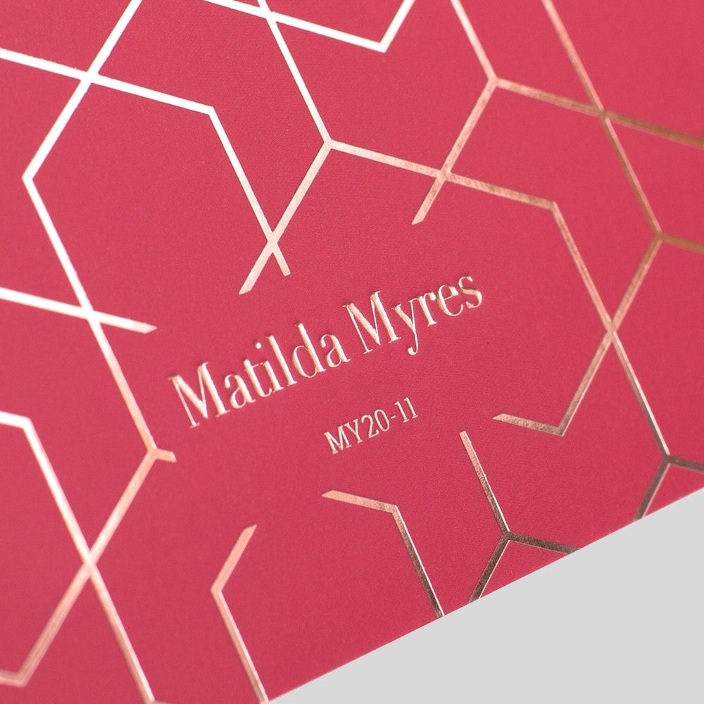 Matilda Myres | A5 Notebook with Rose Gold Foil | Red