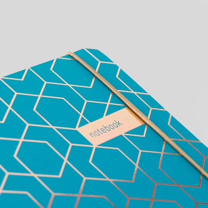 Matilda Myres | A5 Notebook with Rose Gold Foil | Teal
