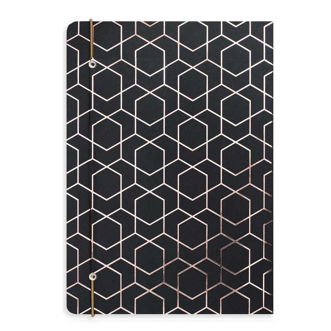 Matilda Myres | A5 Notebook with Rose Gold Foil | Black