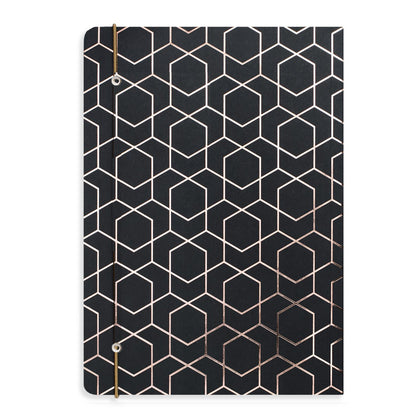 Matilda Myres | A5 Notebook with Rose Gold Foil | Black