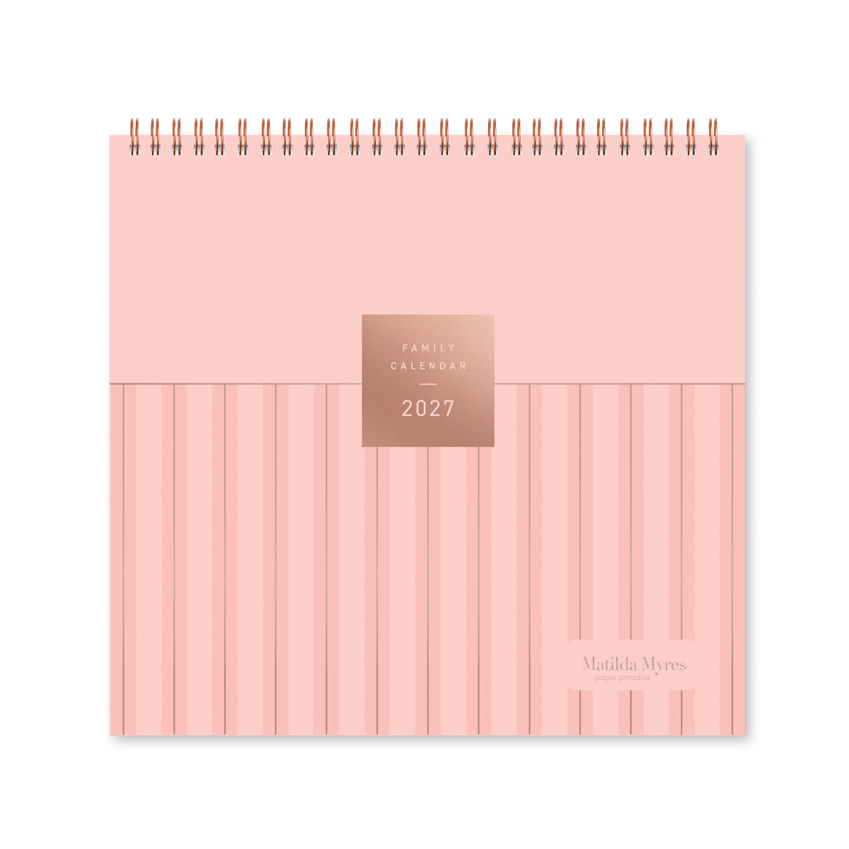 Matilda Myres | 2027 Monthly Five Column Family Calendar | Month-to-View in Pink