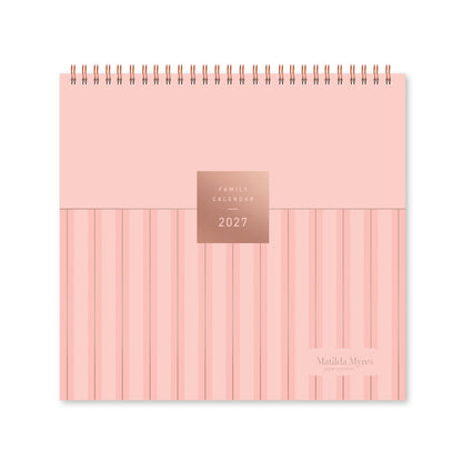 Matilda Myres | 2027 Monthly Five Column Family Calendar | Month-to-View in Pink