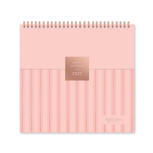 Matilda Myres | 2027 Monthly Five Column Family Calendar | Month-to-View in Pink