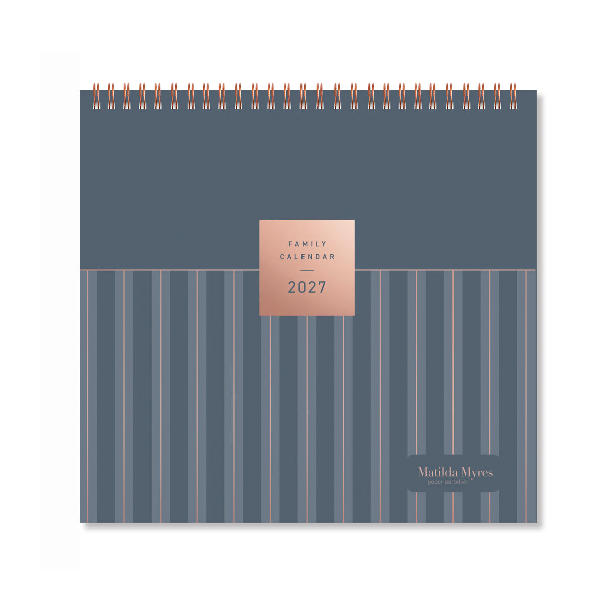 Matilda Myres | 2027 Monthly Five Column Family Calendar | Month-to-View in Grey