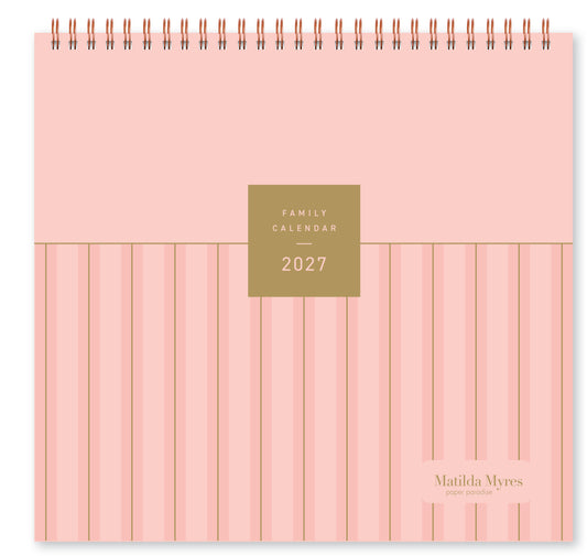 Matilda Myres | 2027 Monthly Five Column Family Calendar | Month-to-View in Pink