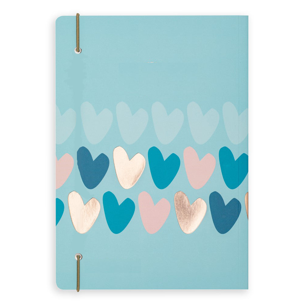 Matilda Moo | A5 Hearts Notebook | Blue