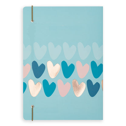 Matilda Moo | A5 Hearts Notebook | Blue