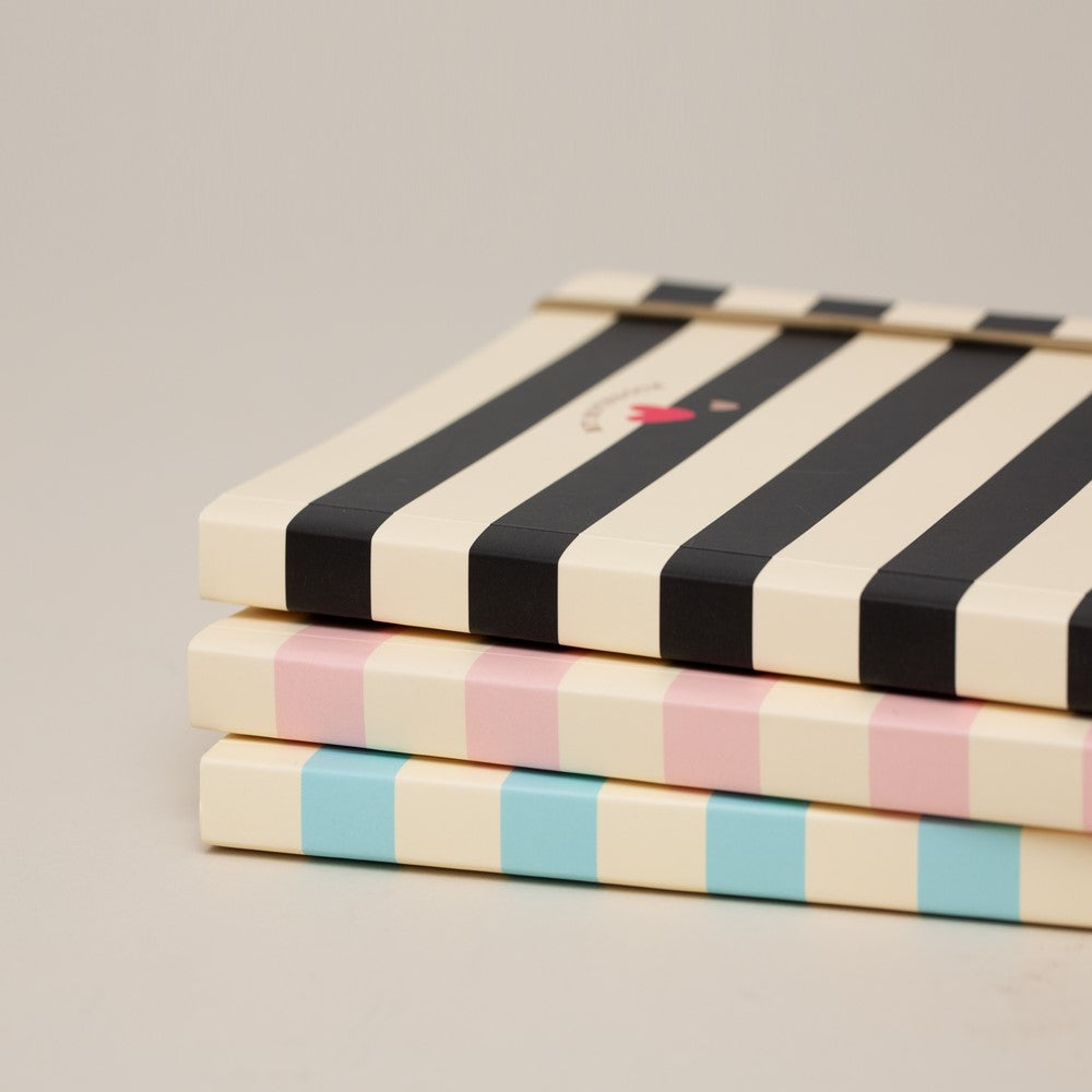 Matilda Moo | A5 Striped Notebook | Blue