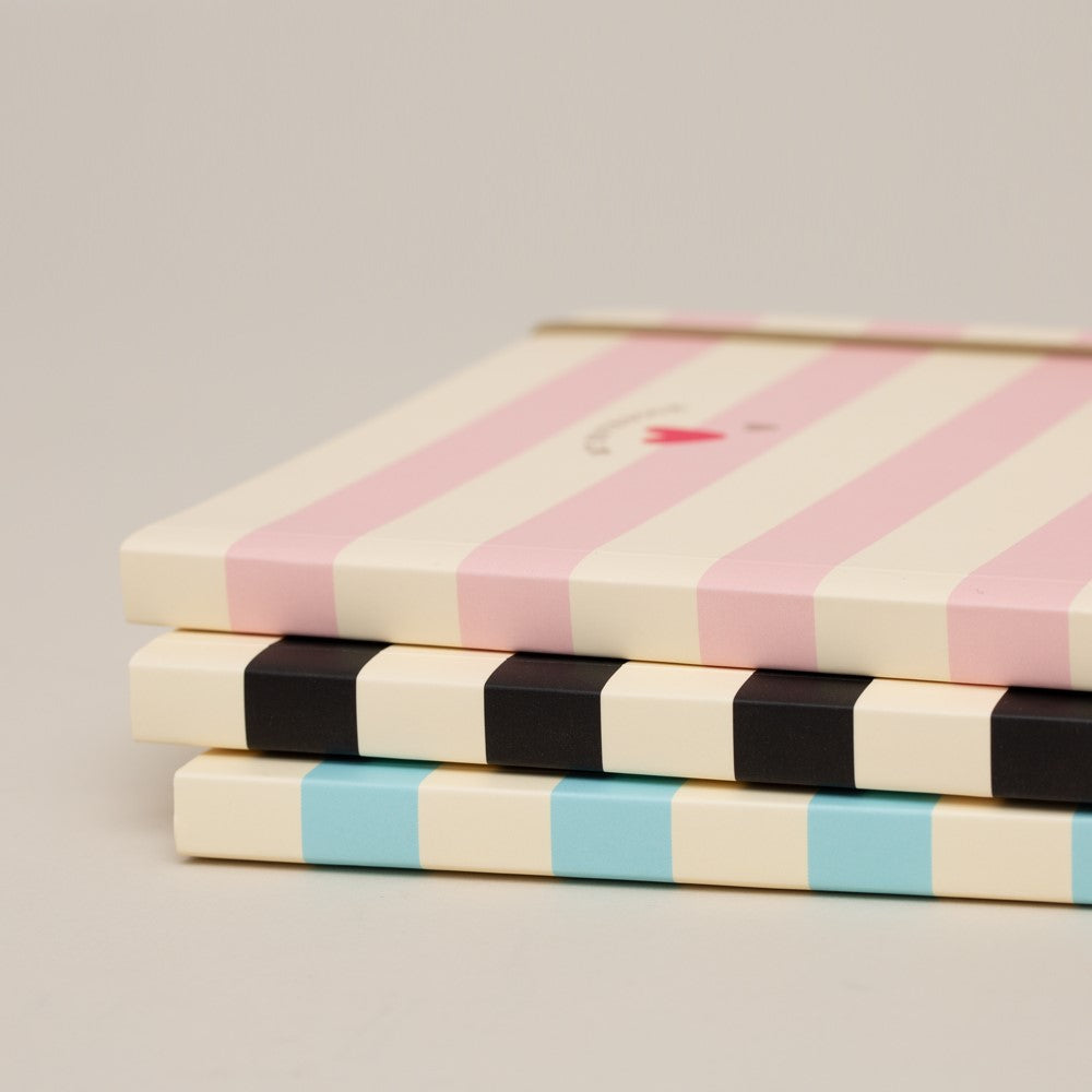 Matilda Moo | A5 Striped Notebook | Blue