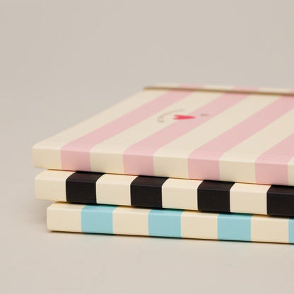 Matilda Moo | A5 Striped Notebook | Blue