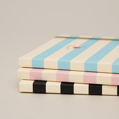 Matilda Moo | A5 Striped Notebook | Blue