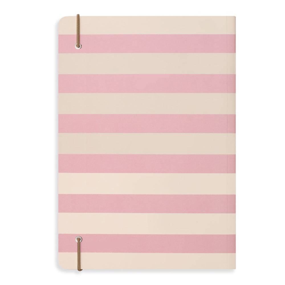 Matilda Moo | A5 Striped Notebook | Pink