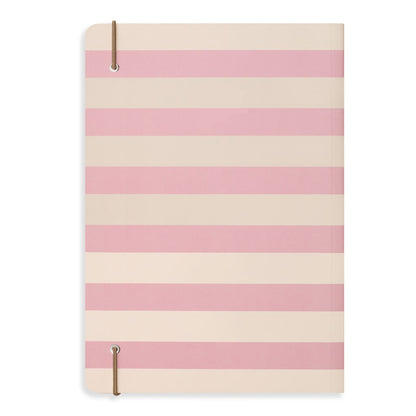 Matilda Moo | A5 Striped Notebook | Pink