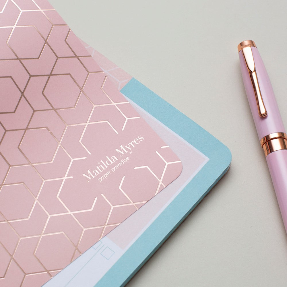 Matilda Myres | A5 Notebook with Rose Gold Foil | Pink