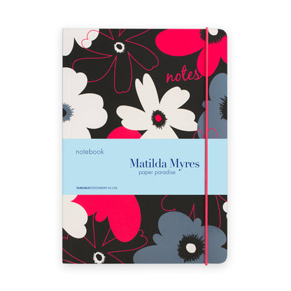 Matilda Myres | A5 Floral Notebook | Black