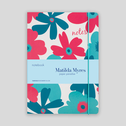 Matilda Myres | A5 Ruled Notebook | Floral | Teal