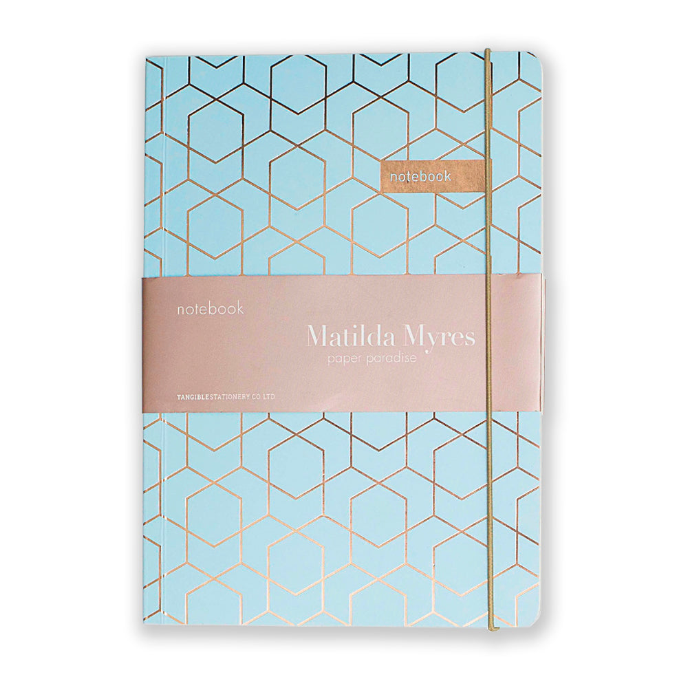 Matilda Myres | A5 Ruled Notebook with Rose Gold Foil | Mint