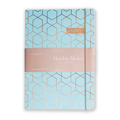 Matilda Myres | A5 Ruled Notebook with Rose Gold Foil | Mint
