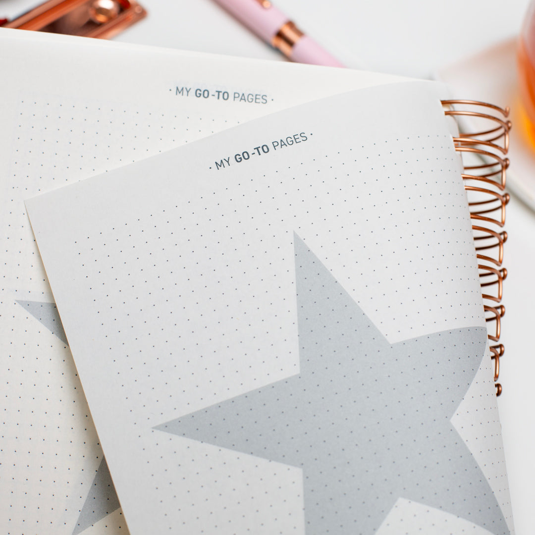 Matilda Myres | 2027 Diary - A5 Daily Planner with Rose Gold Wiro | Day-to-Page in Grey