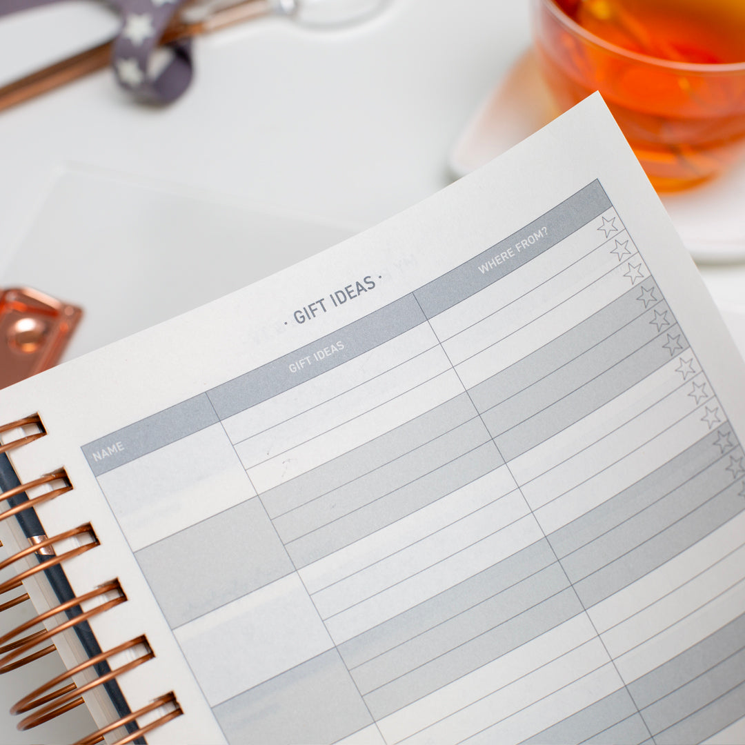 Matilda Myres | 2027 Diary - A5 Daily Planner with Rose Gold Wiro | Day-to-Page in Grey