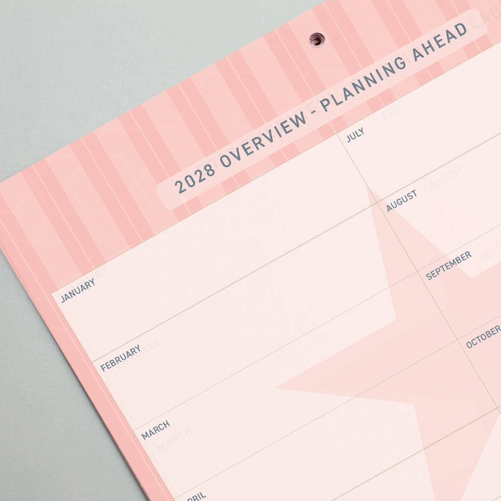 Matilda Myres | 2027 Monthly Five Column Family Calendar | Month-to-View in Pink