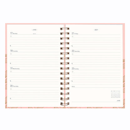 Matilda Myres | 2027 Diary - A5 Weekly Planner with Rose Gold Wiro | Week-to-View in Pink