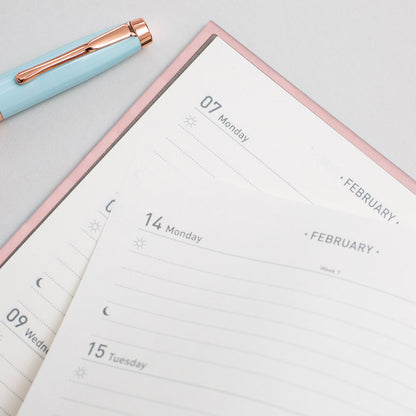 Matilda Myres | 2027 Diary - A5 Weekly Planner with Rose Gold Wiro | Week-to-View in Pink