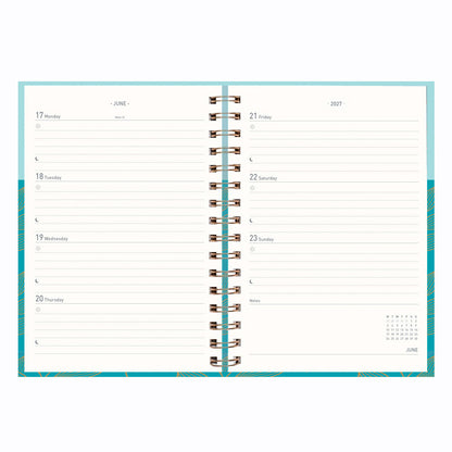 Matilda Myres | 2027 Diary - A5 Weekly Planner with Rose Gold Wiro | Week-to-View in Teal