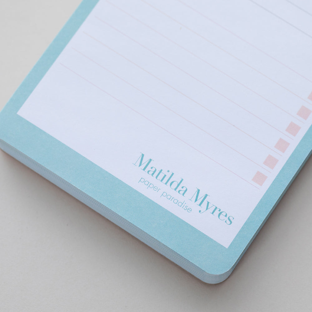 Matilda Myres | Slim List Pad with Magnetic Strip | Teal