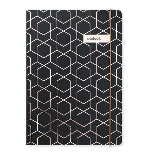 Matilda Myres | A5 Notebook with Rose Gold Foil | Black