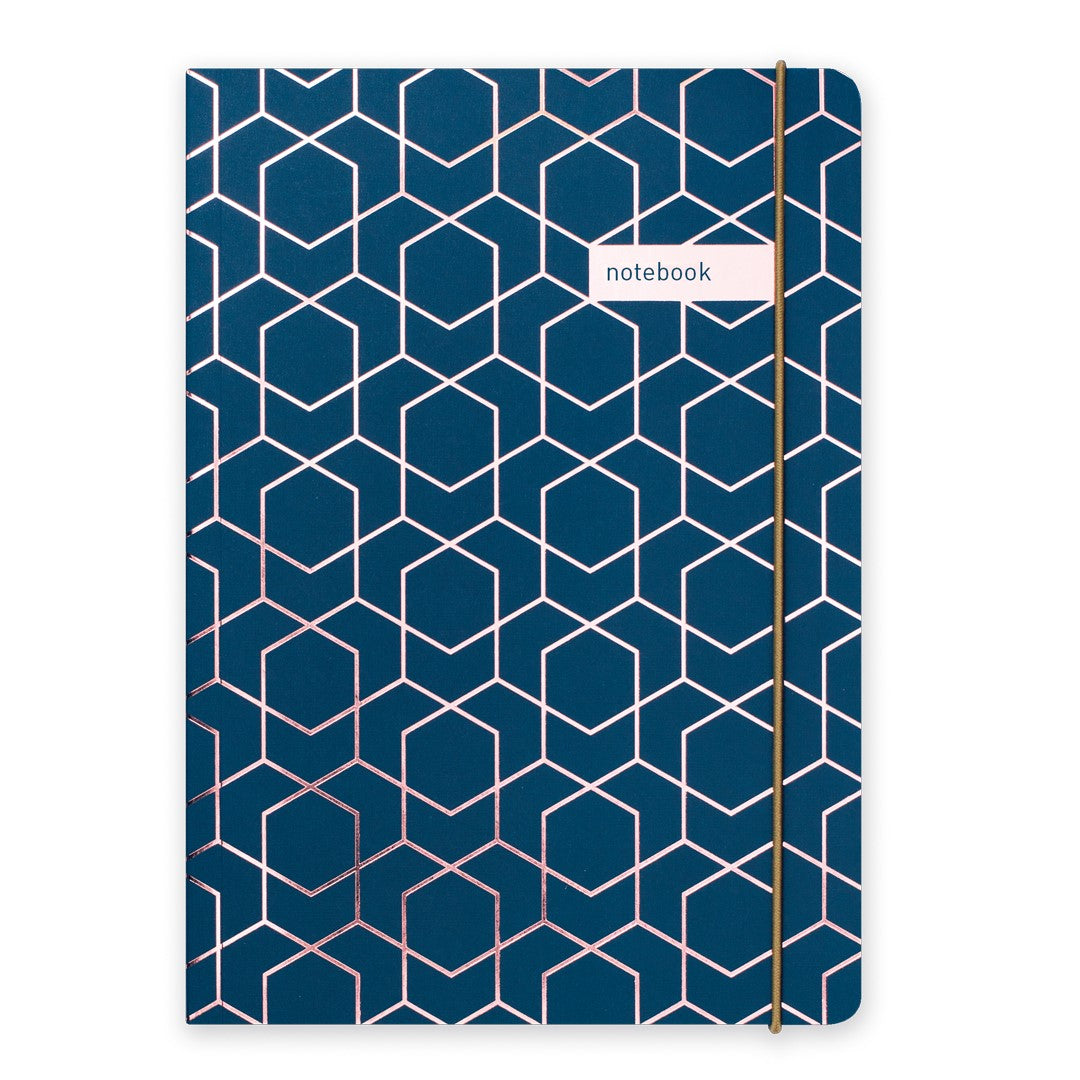 Matilda Myres | A5 Notebook with Rose Gold Foil | Navy